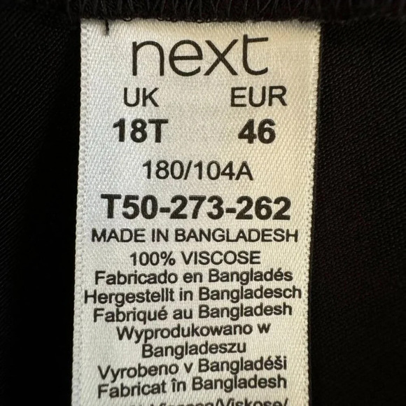 next Black Long Puff Ballon Sleeve Elastic Smocked Cuff Midi Dress Plus Size 14 - Picture 12 of 12